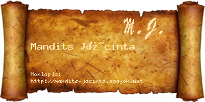 Mandits Jácinta névjegykártya